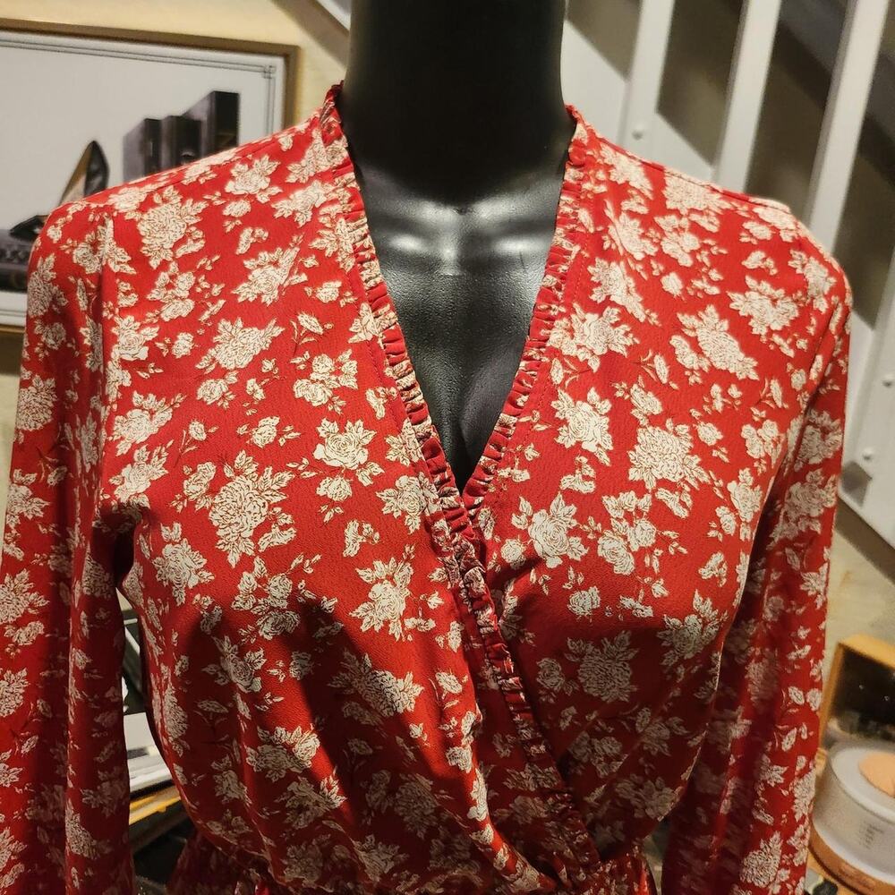 Zara Midi Dress Floral Print Size S - Picture 4 of 5
